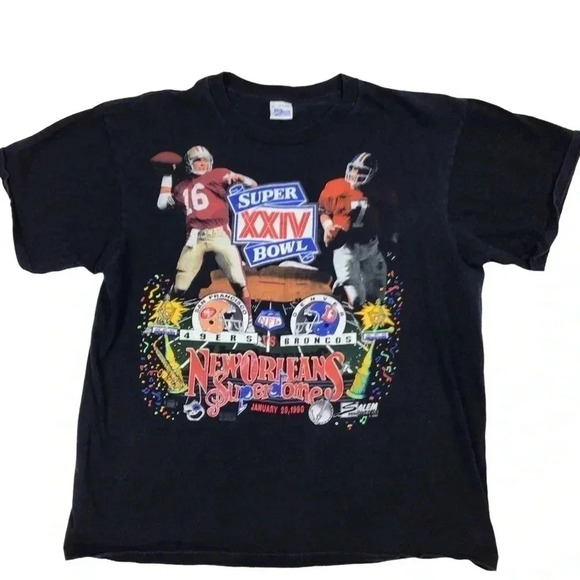 salem sportswear Other - Vintage San Francisco 49ers/Denver Broncos NFL Super Bowl single stitch T-shirt